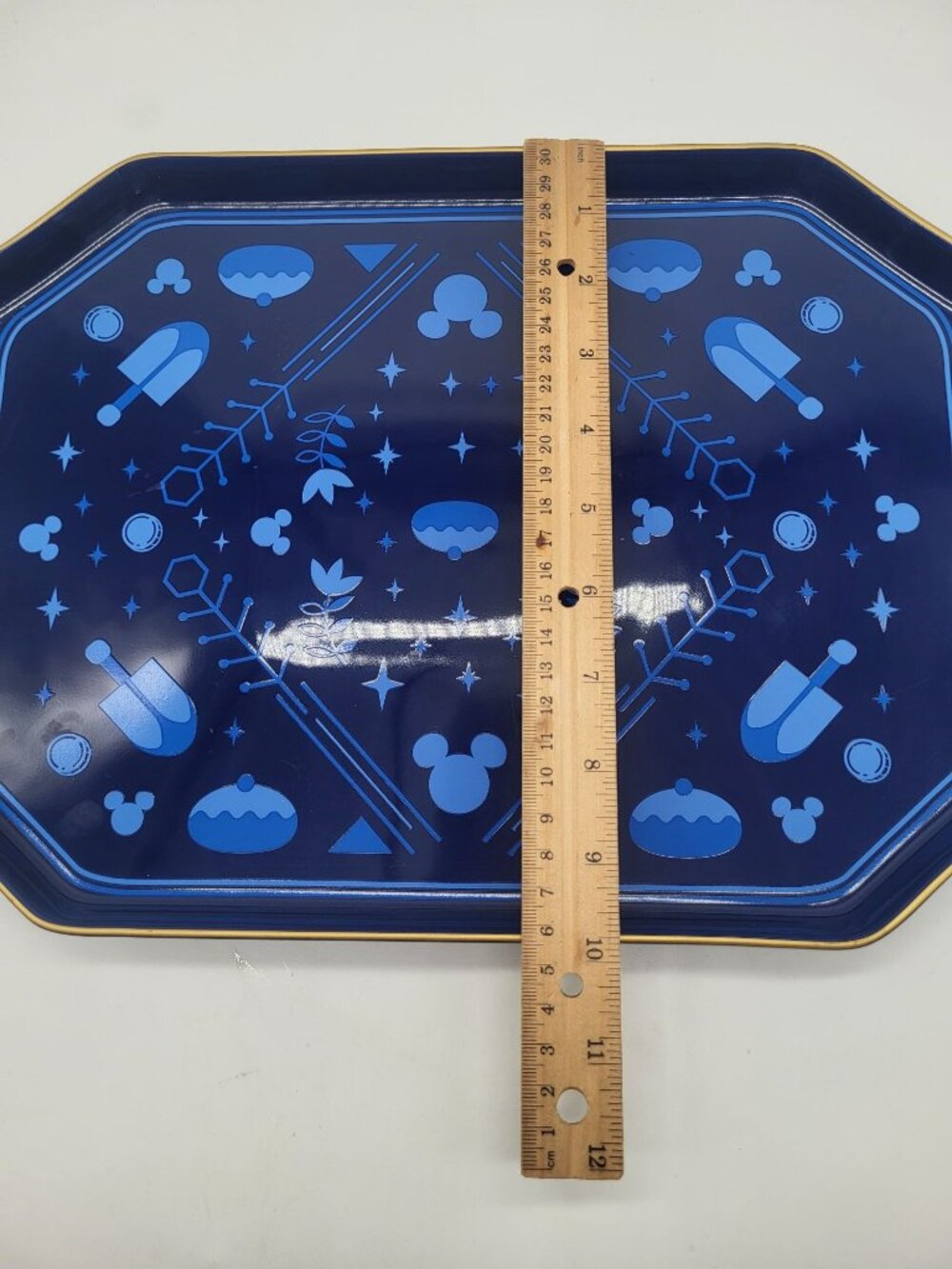 Disney Parks Mickey Mouse Ceramic Hanukkah Holiday Serving Tray Platter Blue - Picture 3 of 7
